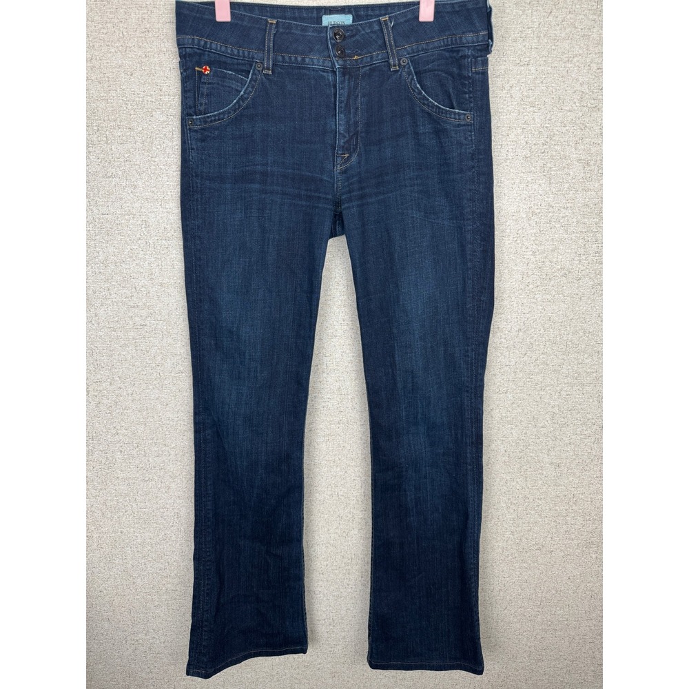 Y2K Hudson Jeans Dark Indigo Low Rise Bootcut Flap Pocket Made in USA Size 30